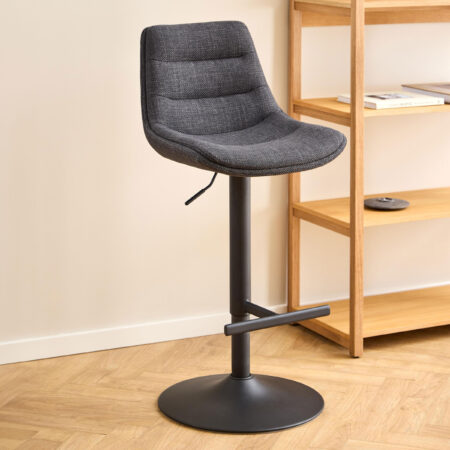 Bendt Draaibare Barkruk 'Labarron' kleur Donkergrijs (zithoogte 65-86cm) | Bendt