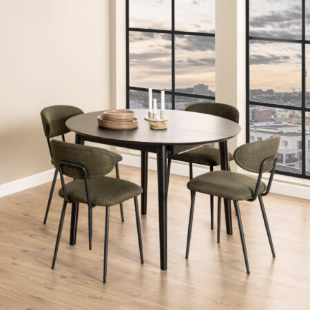 Bendt Uitschuifbare Ronde Eettafel 'Montreux' Eiken 115-154 x 115cm