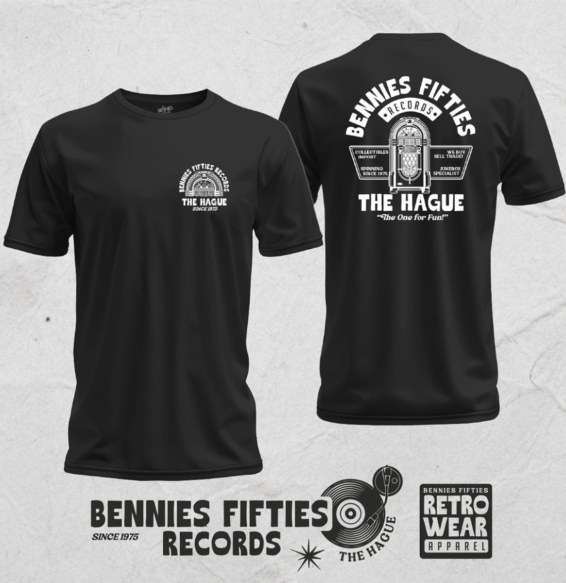Bennies Fifties Records T-Shirt Black-XXL | Bennies Fifties