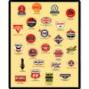 Benzinemerk Logo's Zwaar Metalen Bord 39 x 29 CM | Fiftiesstore