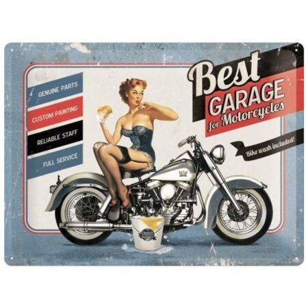Best Garage For Motorcycles Metalen Bord - 30 x 40 cm | Nostalgic Art