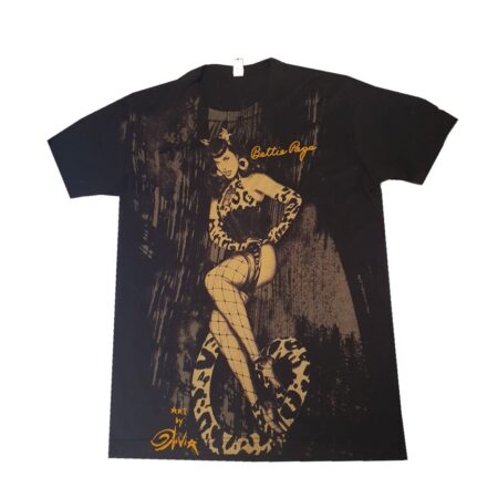 Bettie Page Leopard Bettie T-Shirt Black-L | Fiftiesstore