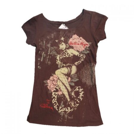 Bettie Page Leopard T-shirt Brown-L | Bettie Page