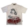 Bettie Page Red Car Shirt White-M | 29% korting | Bettie Page