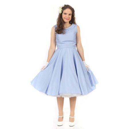 Bettie Page Suzette Bridal Dress Shantung Blue-XXL | Heart of Haute