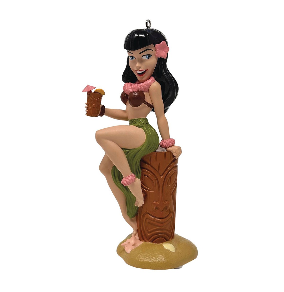 Bettie Page Tiki Time Bettie Ornament | Fiftiesstore
