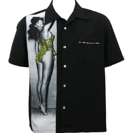 Bettie Page Untamed Single Panel Shirt Black-XS (LP) | Steady Clothing