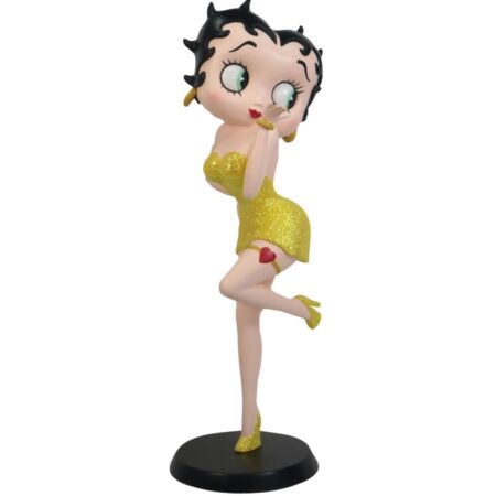 Betty Boop Blazende Kus (Gele Glitter Jurk) Beeldje | Betty Boop