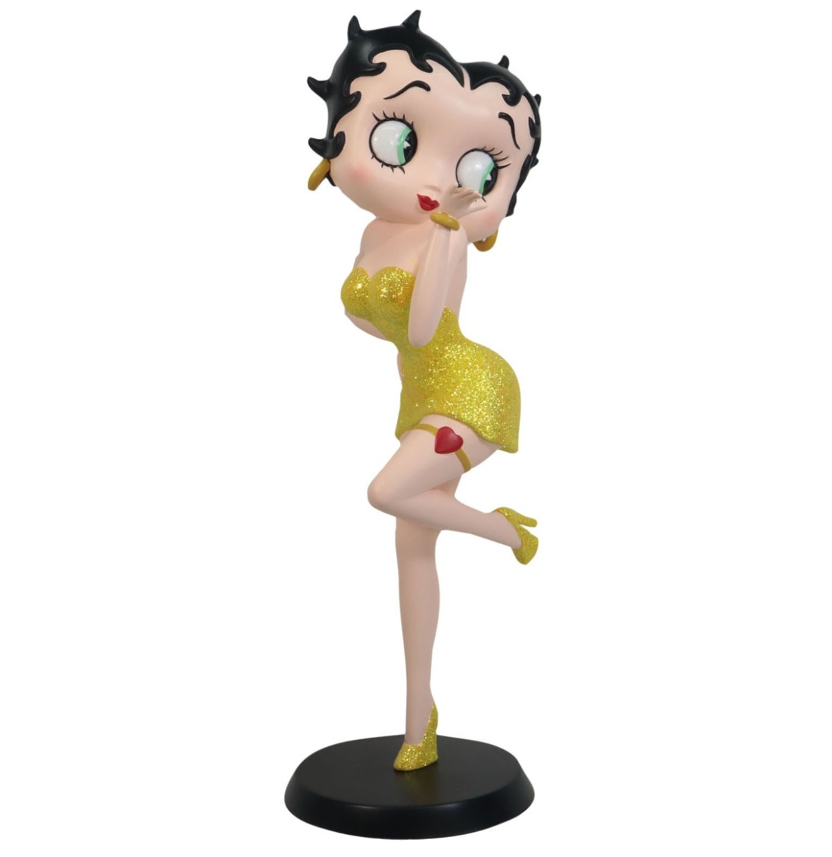 Betty Boop Blazende Kus (Gele Glitter Jurk) Beeldje | Betty Boop