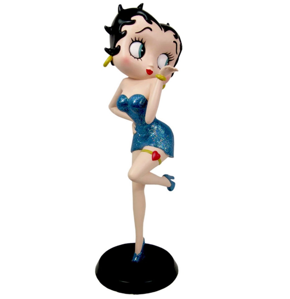 Betty Boop Blowing Kiss Beeld (Blauw Glitter) | Betty Boop