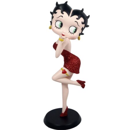 Betty Boop Blowing Kiss - Rode Glitter Jurk Beeldje 32cm | Betty Boop