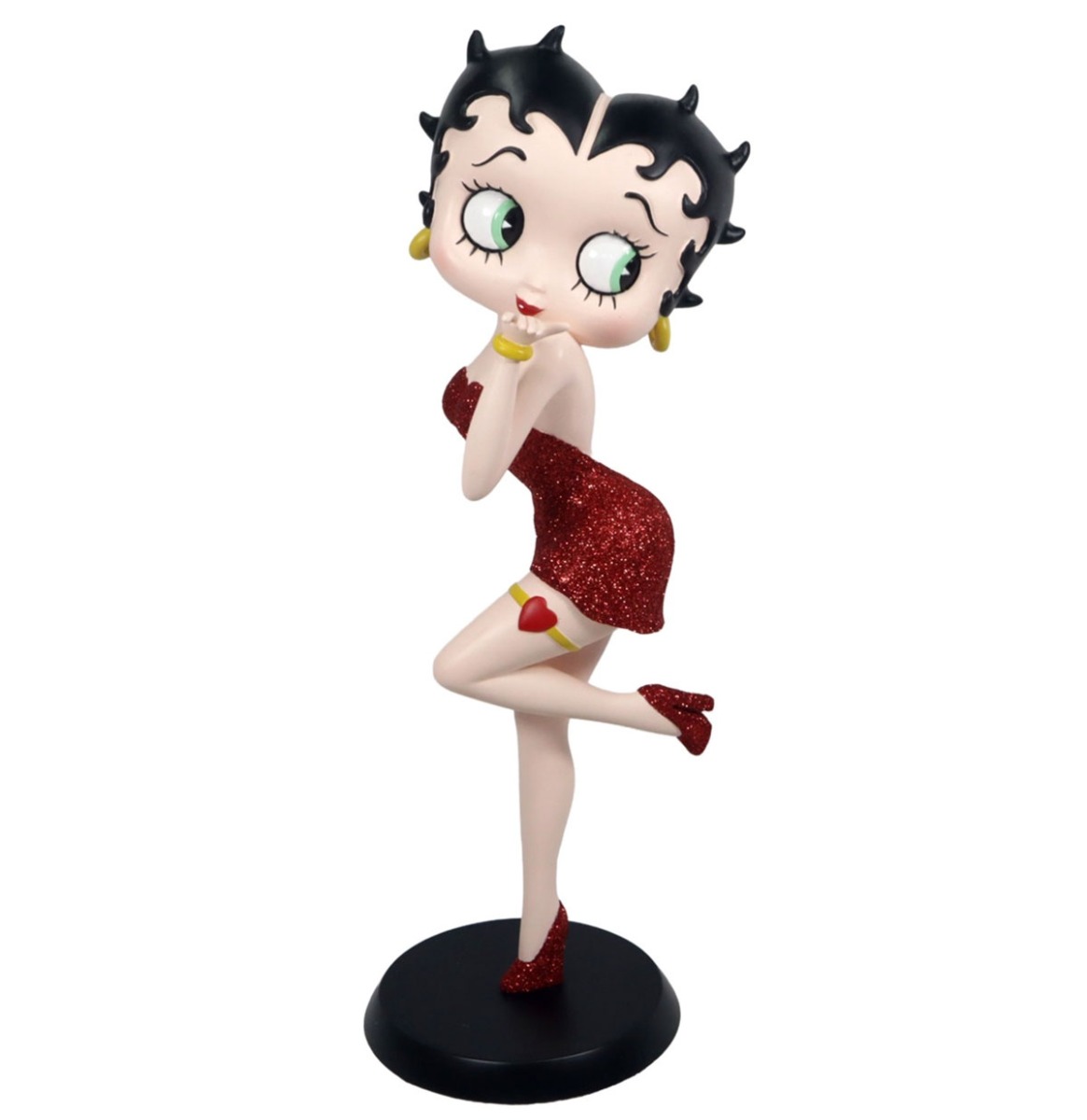 Betty Boop Blowing Kiss - Rode Glitter Jurk Beeldje 32cm | Betty Boop