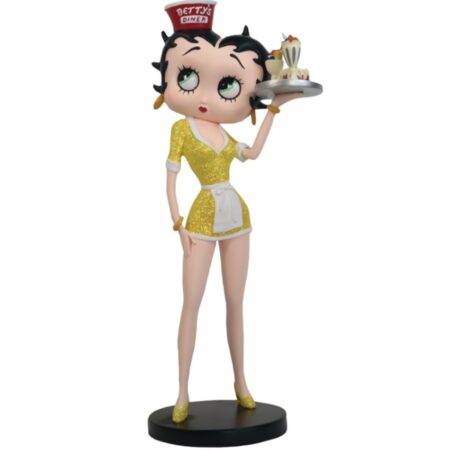 Betty Boop Diner Serveerster In Gele Jurk Beeldje | Betty Boop