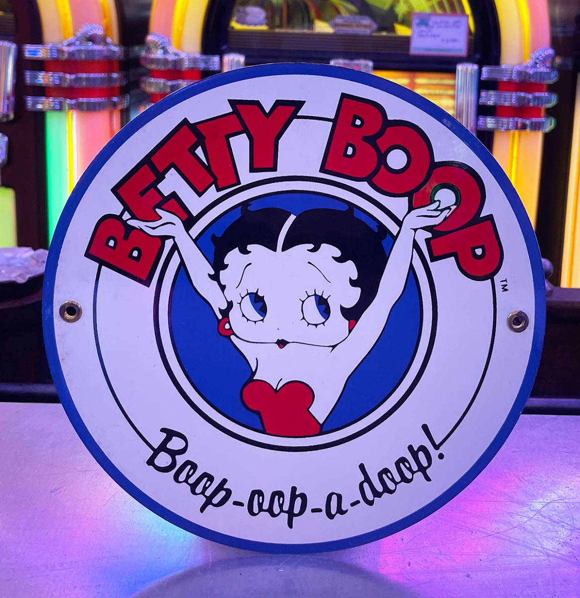 Betty Boop Emaille Bord - Ø22.5cm - 1990s Sample | Betty Boop