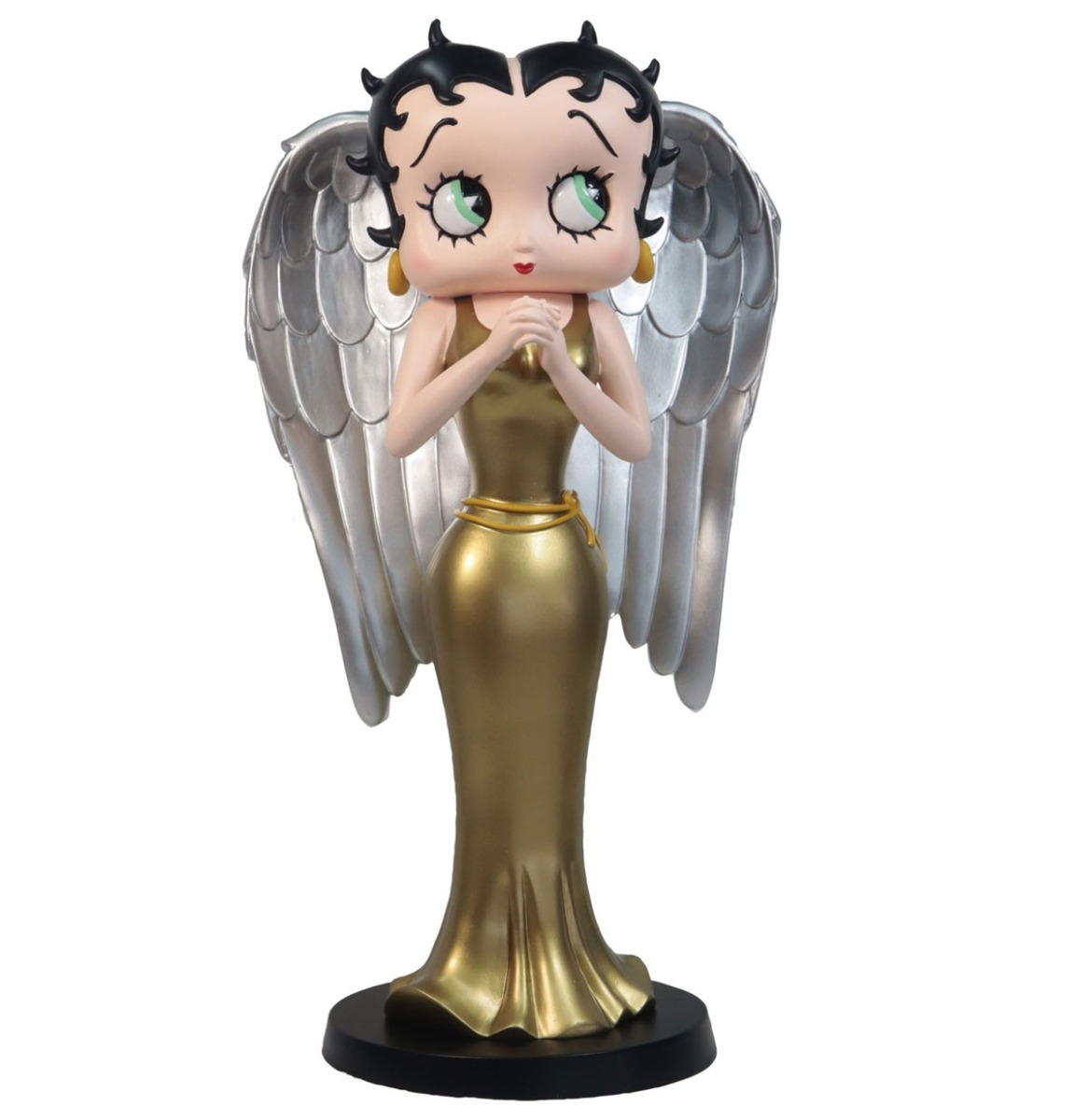 Betty Boop Engel Met Zilveren Vleugels In Gouden Jurk Beeldje 31 cm | Betty Boop