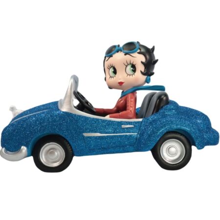 Betty Boop In Car (Blauw Glitter) Beeld | Betty Boop