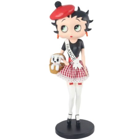 Betty Boop In Frans Kostuum Beeldje 31cm - Met Stoffen Rokje | Betty Boop