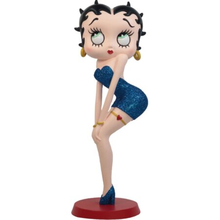 Betty Boop Klassiek Pose (Blauwe Glitter Jurk) Beeldje | Betty Boop