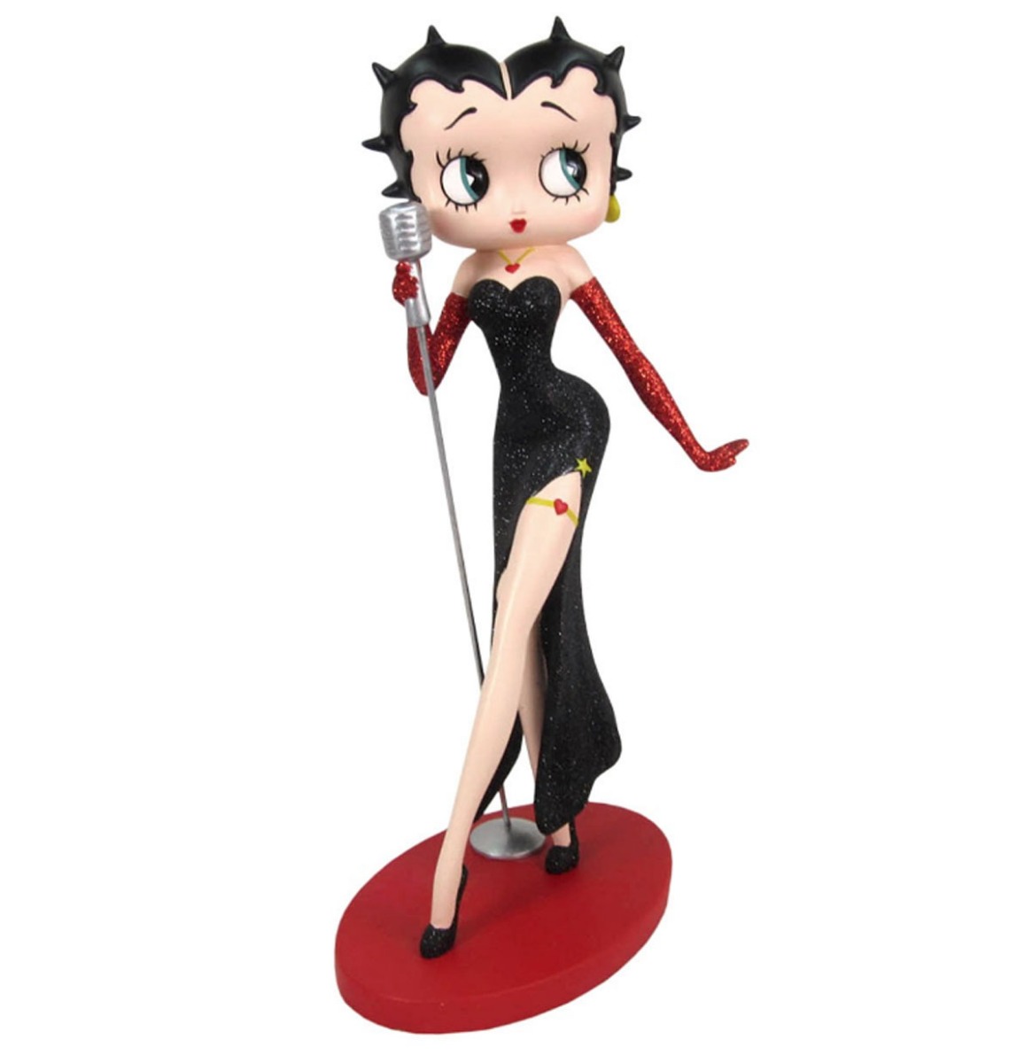 Betty Boop Klassieke Zangeres Beeld (Zwarte Glitter Jurk) | Betty Boop