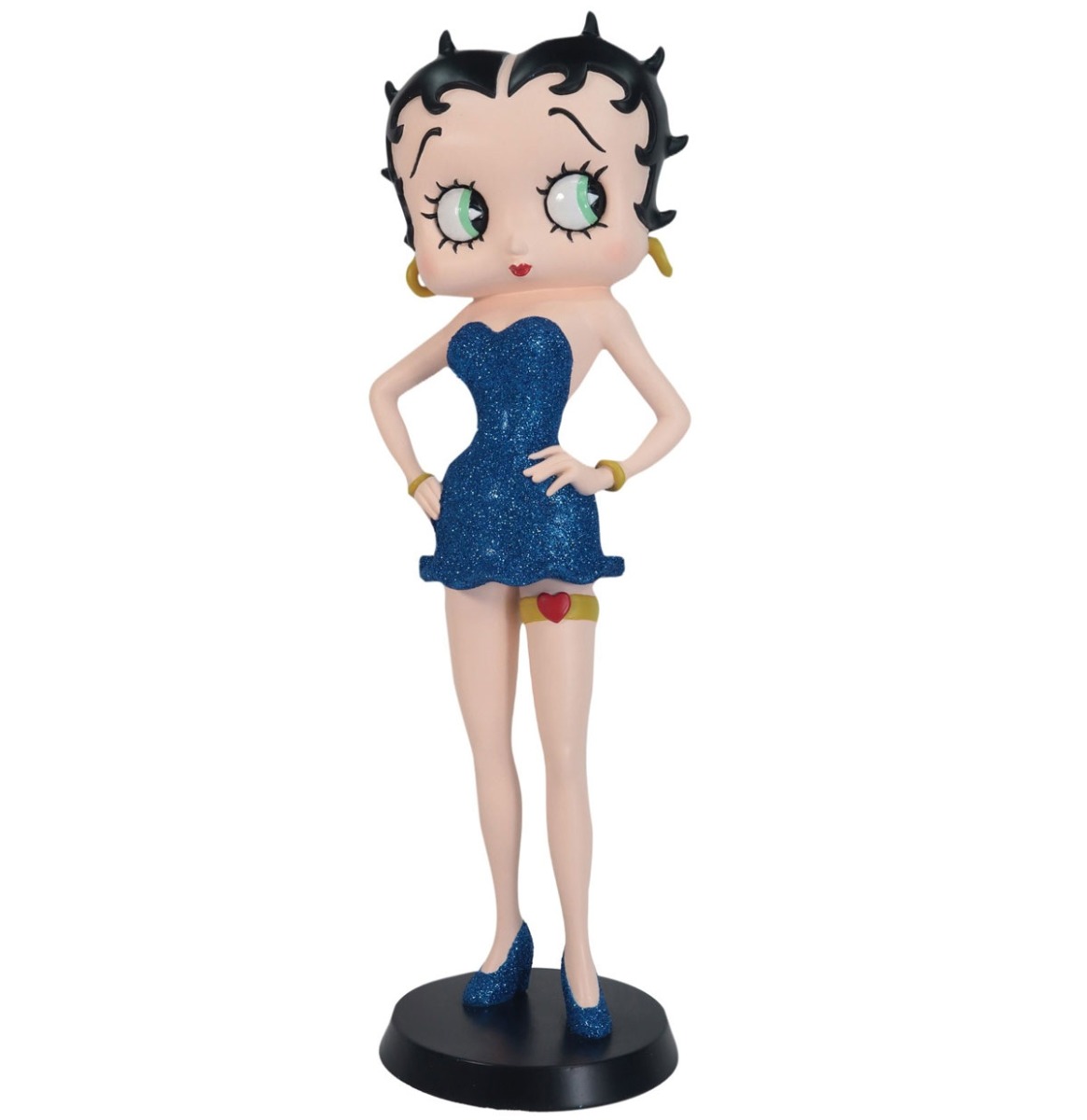 Betty Boop Kousenband (Blauwe Glitter Jurk) Beeldje | Betty Boop