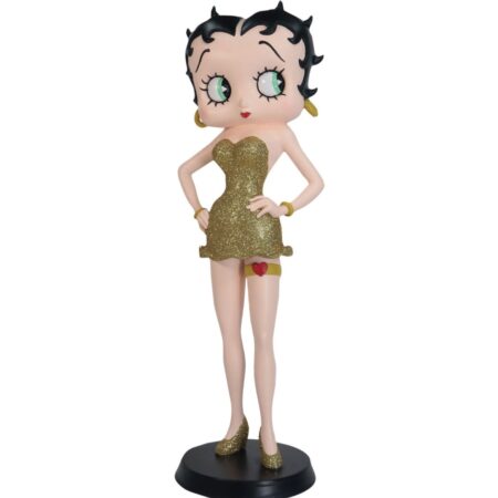 Betty Boop Kousenband (Gouden Glitter Jurk) Beeldje | Betty Boop