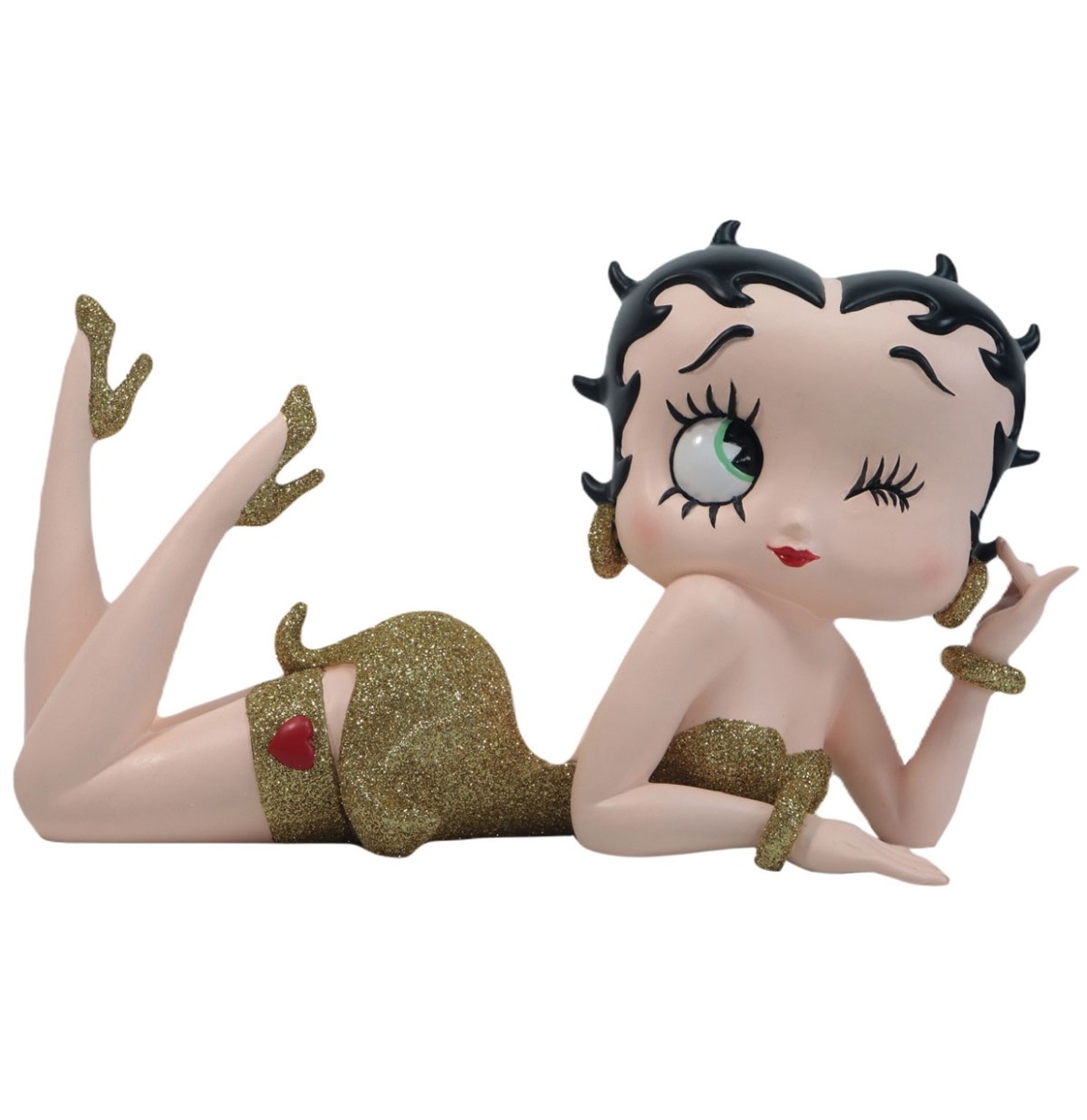 Betty Boop Liggen In Gouden Glitter Jurk Beeldje | Betty Boop