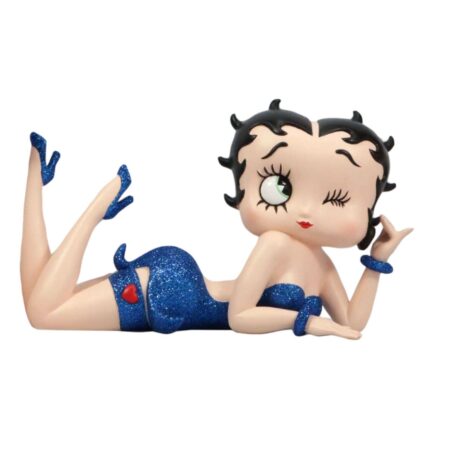 Betty Boop Liggend (Blauw Glitter) Beeld | Betty Boop