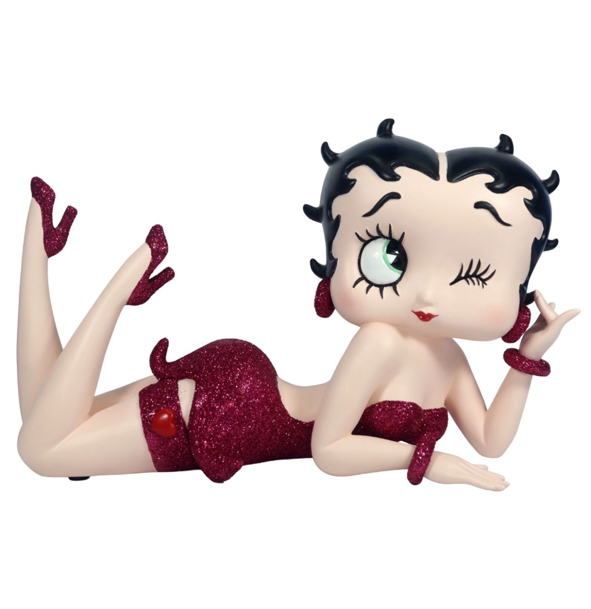 Betty Boop Liggend in Fuchsia Glitterjurkje 20