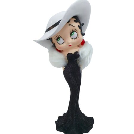 Betty Boop Madame Beeld - Zwarte Jurk met Groene Glitter & Stoffen Stola (30