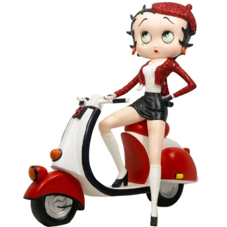 Betty Boop Op Scooter (Rode Glitter) Beeld | Betty Boop