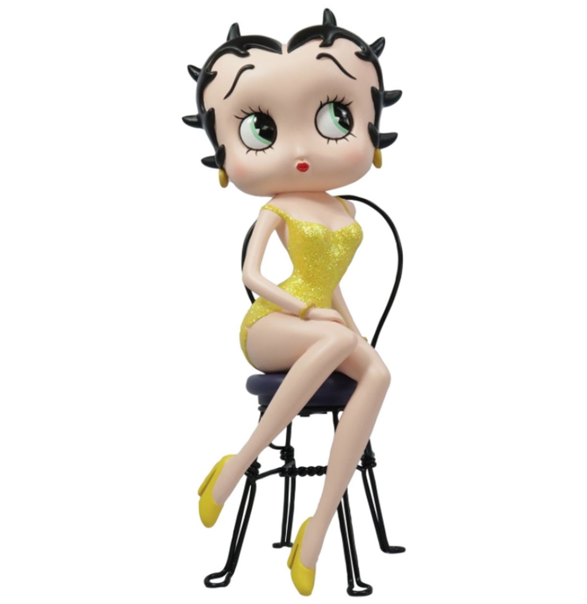 Betty Boop Op Stoel Gele Glitter Jurk | Betty Boop