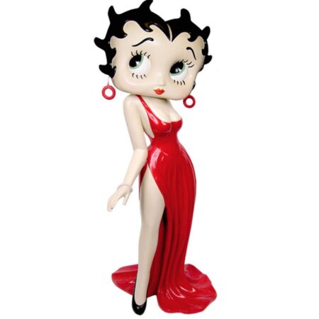 Betty Boop Rode Jurk Beeld - Extra Groot | Betty Boop