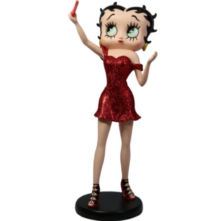 Betty Boop Selfie Rood Glitter 30 cm Beeldje | Betty Boop