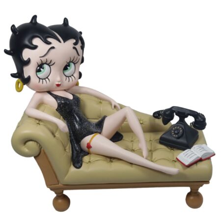 Betty Boop op Cream Chaise Lounge Bankje Beeld - 19 cm | Betty Boop