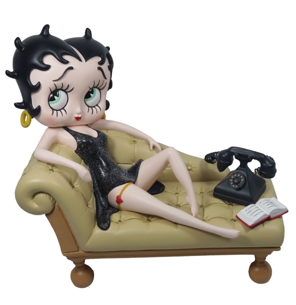 Betty Boop op Cream Chaise Lounge Bankje Beeld - 19 cm | Betty Boop