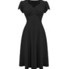Betty Tea Dress Black-XXXXL | 42% korting | Fiftiesstore
