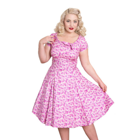 Beverly Dress Petals Pink -XL | Fiftiesstore