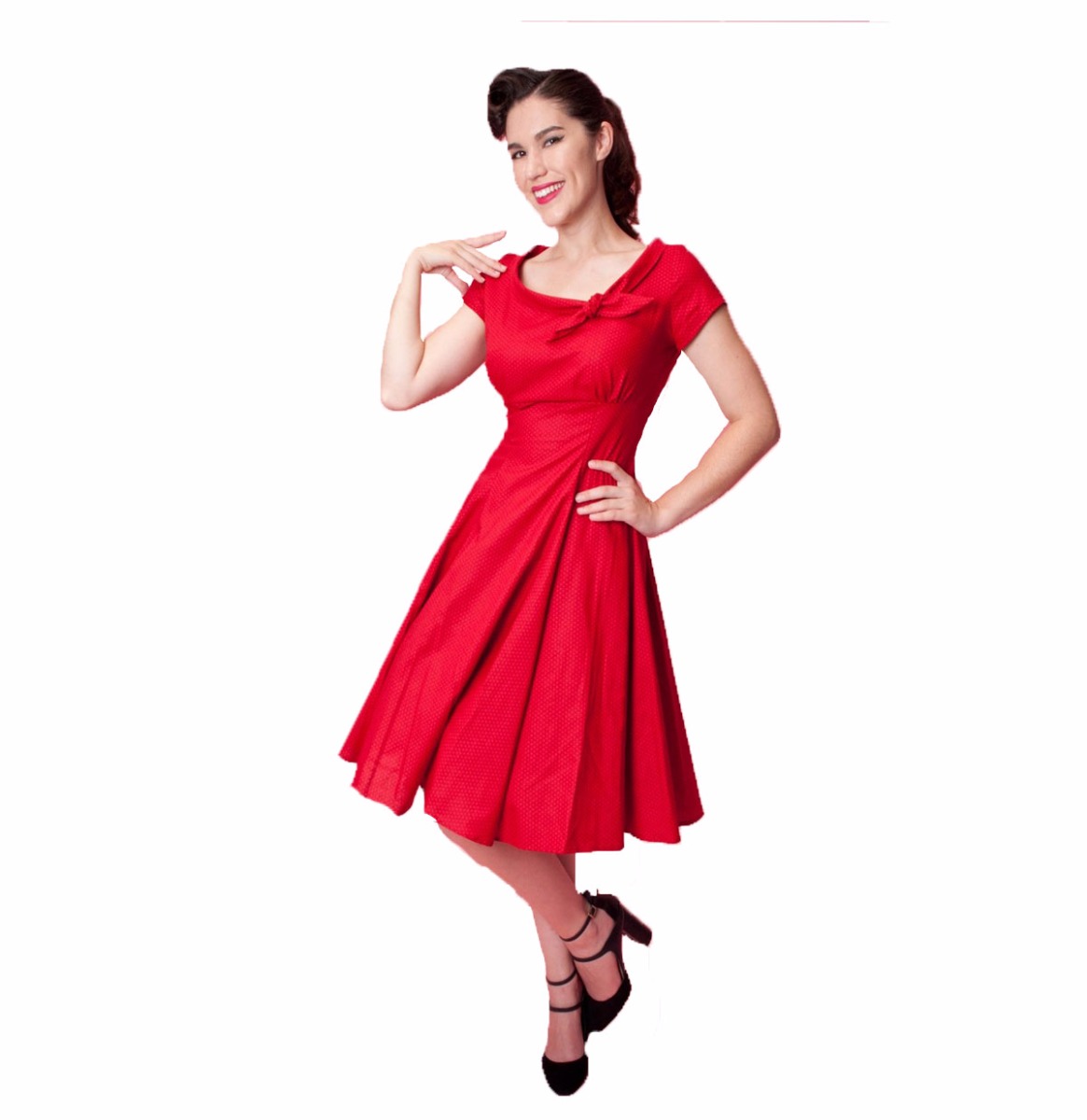 Beverly Dress mini dot red-XXXXL | Heart of Haute