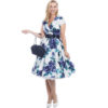 Birdie Dress Blue Roses-XS | 46% korting | Pinup Couture