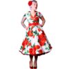 Birdie Dress Red Roses-S | 50% korting | Pinup Couture