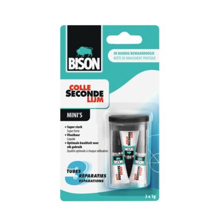 Bison colle secondelijm mini's 1gr 3 stuks | Bison