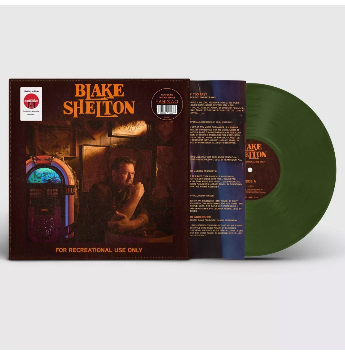 Blake Shelton - For Recreational Use Only (Doorschijnend Groen Vinyl) (Target Exclusief) (LP) | Fiftiesstore