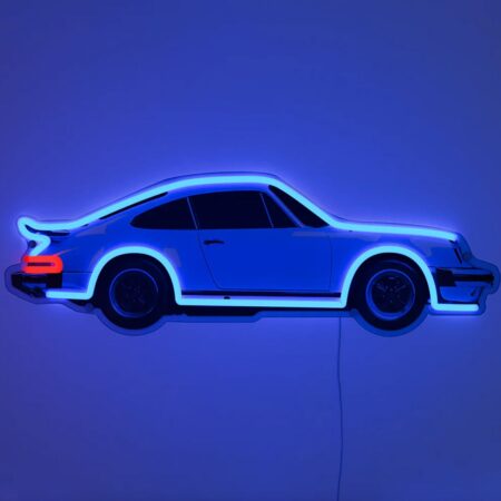 Blauwe Sportwagen - Neon LED Wandbord | Fiftiesstore
