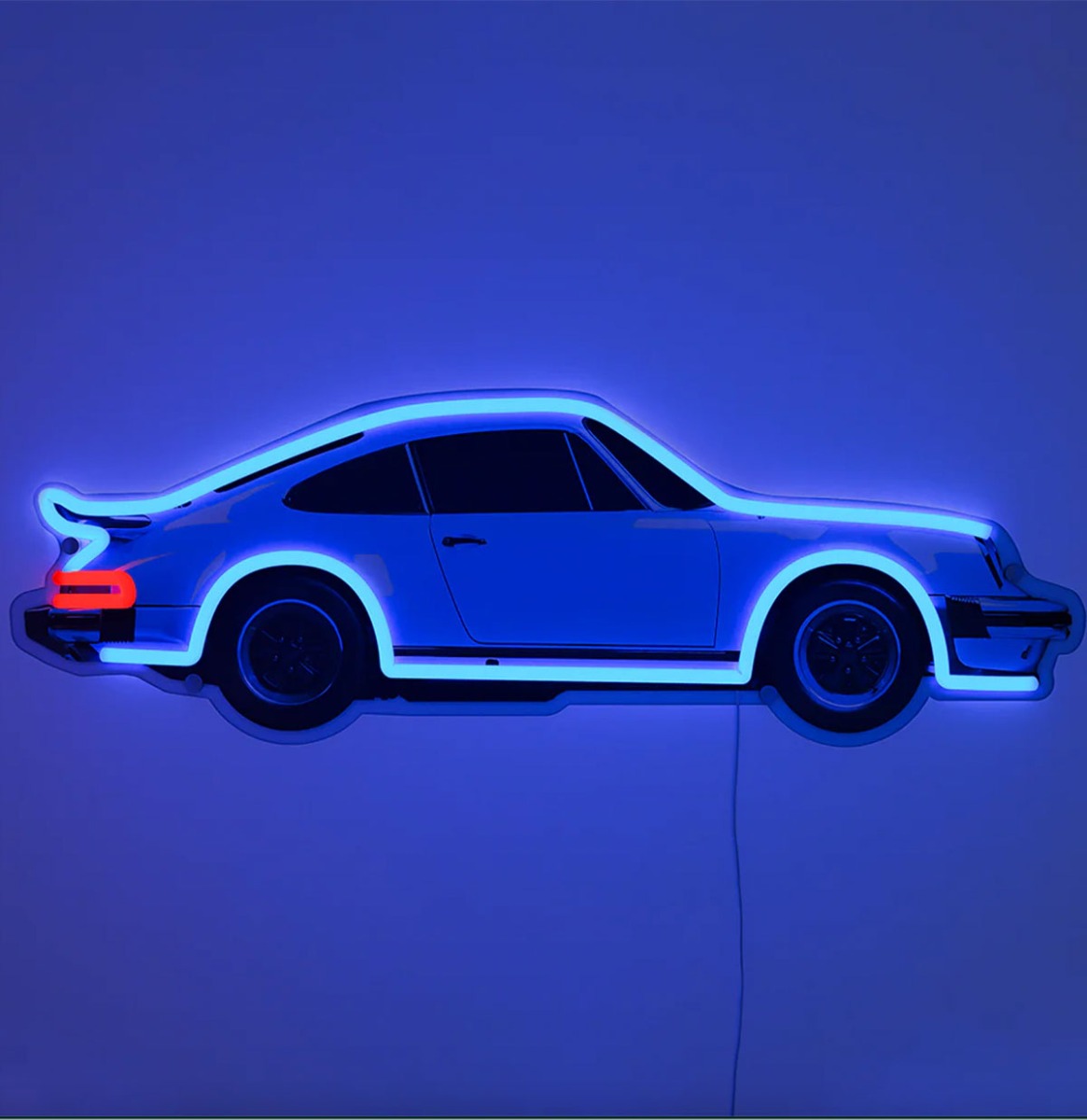 Blauwe Sportwagen - Neon LED Wandbord | Fiftiesstore