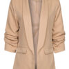 Blazer Gesmokte Mouw Beige | Fashionize