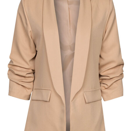 Blazer Gesmokte Mouw Beige | Fashionize