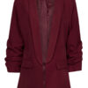 Blazer Gesmokte Mouw Bordeaux | Fashionize