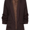 Blazer Gesmokte Mouw Donkerbruin | Fashionize