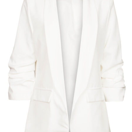 Blazer Gesmokte Mouw Wit | Fashionize