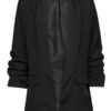Blazer Gesmokte Mouw Zwart | Fashionize
